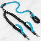 DualWalk Pro™ — Reflective Double Dog Lead with Shock Absorber | Fits 2 Dogs
