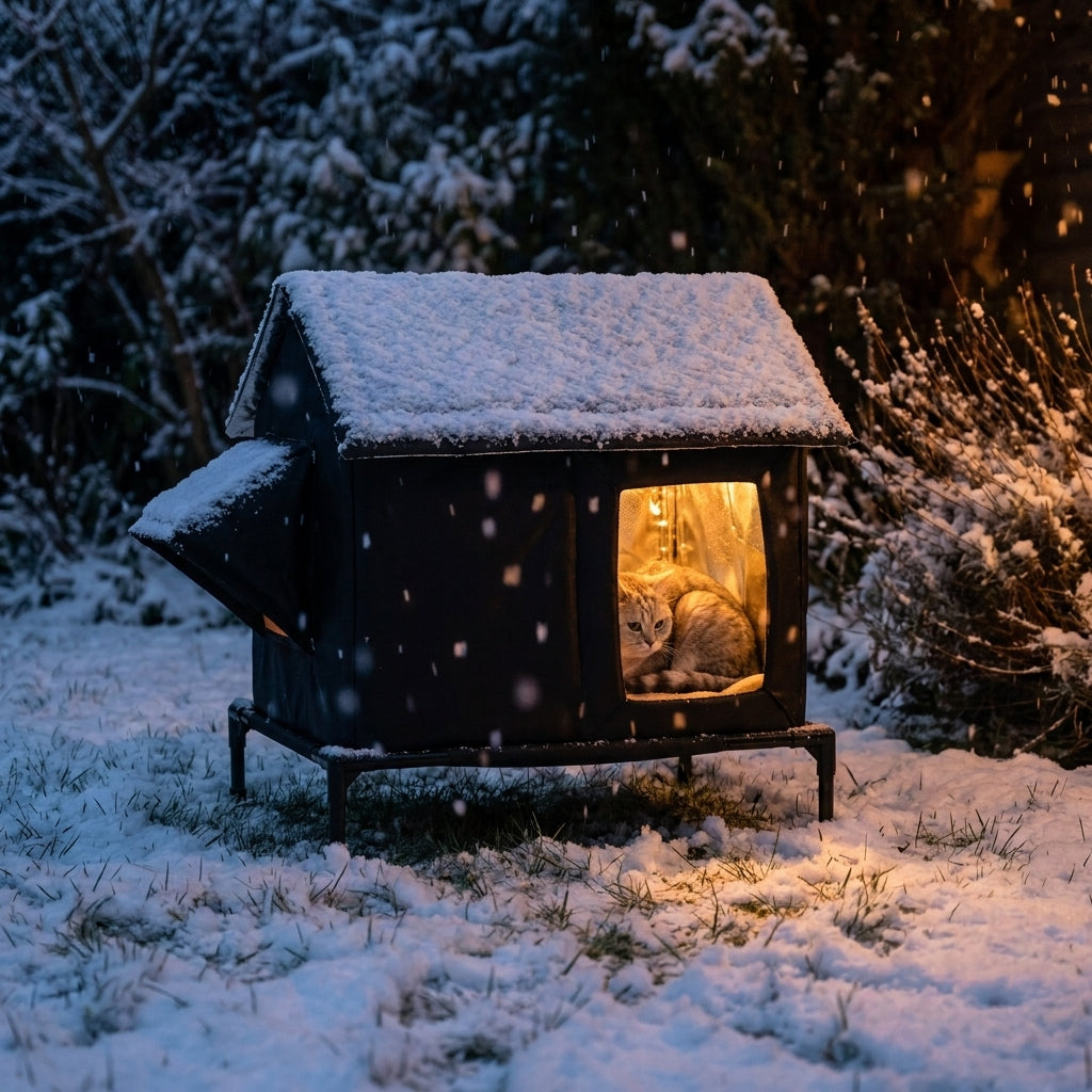 WarmDen™ Insulated Weatherproof Outdoor Cat Shelter