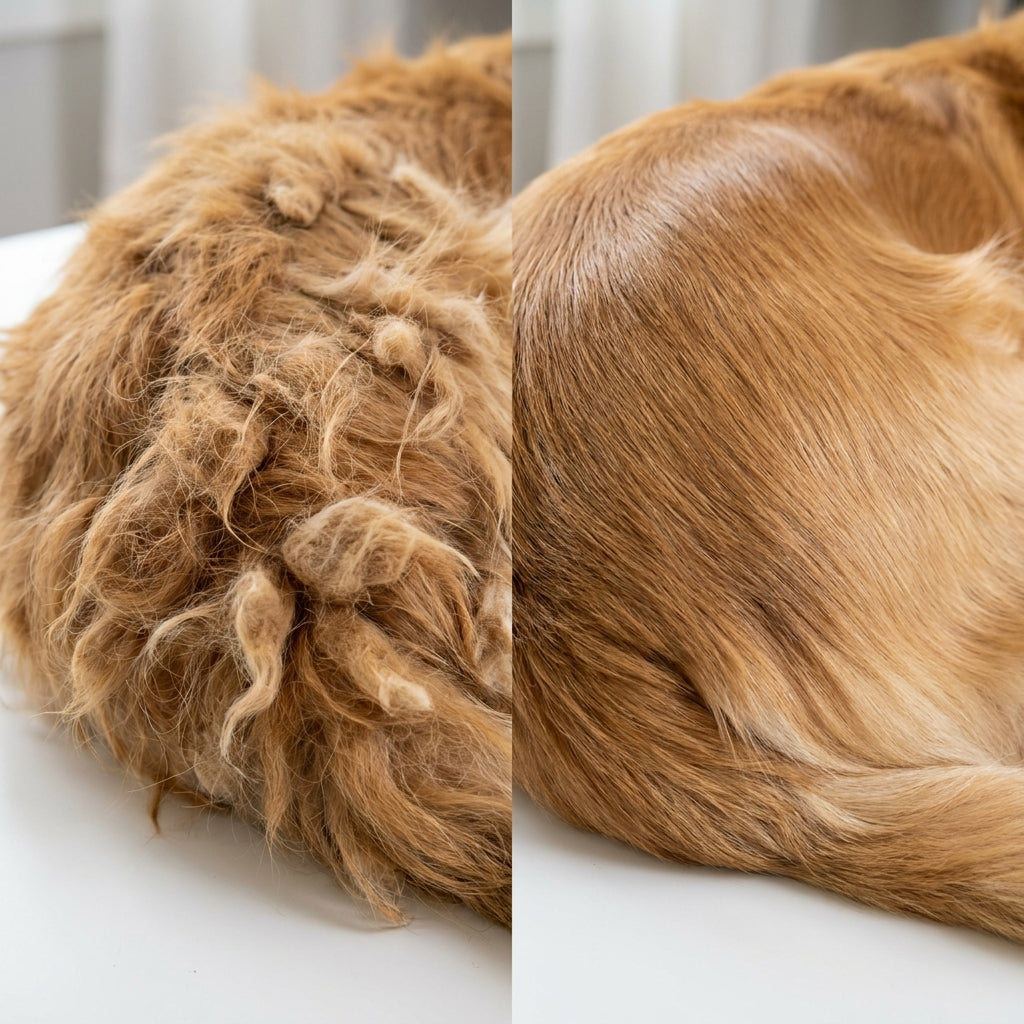 TangleFree™ Dematting & Deshedding Comb — Wooden Handle for Dogs & Cats