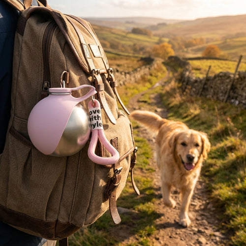 AquaPaw Travel Bottle™ — 285ml Leak-Proof Dog Water Bottle with Silicone Bowl