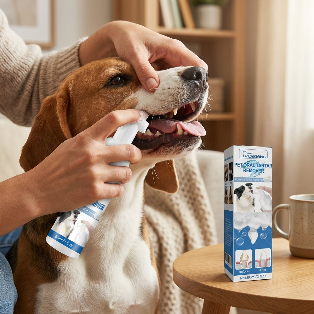 FreshPaw Dental Foam™ — Natural Tartar Remover & Breath Freshener for Dogs & Cats