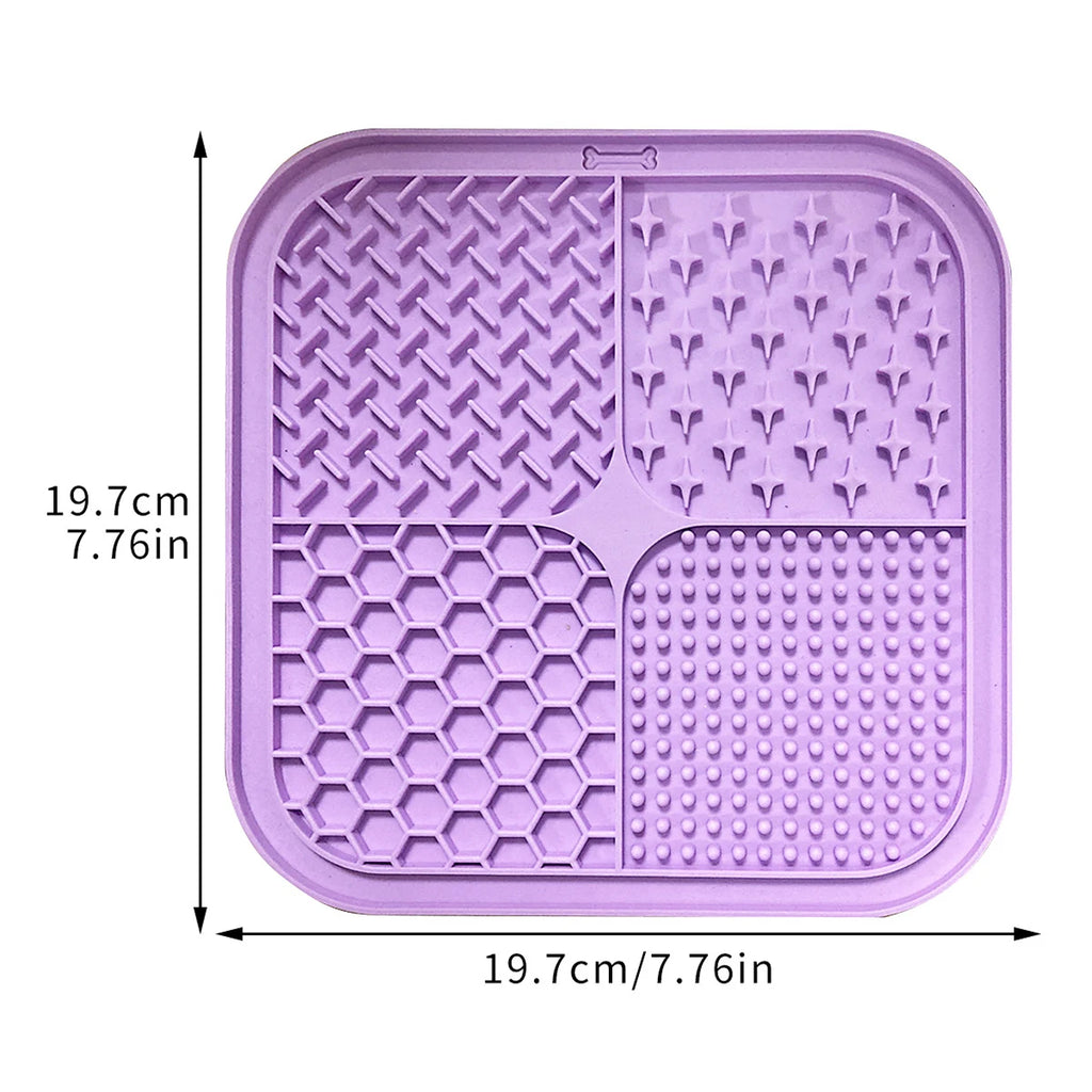CalmLick™ Slow-Feeder Lick Mat with Suction Base — Stress-Free Grooming & Bath Time