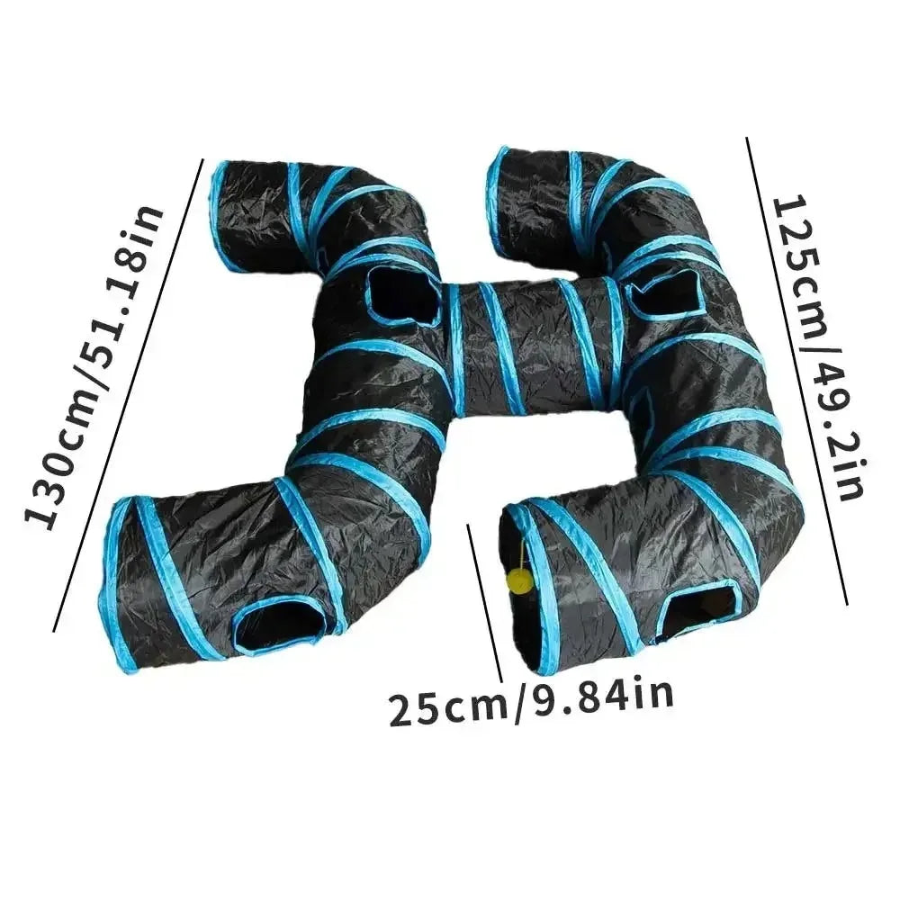 ZoomTunnel™ 3-Way Collapsible Cat Tunnel — Crinkle Play, Hide & Seek
