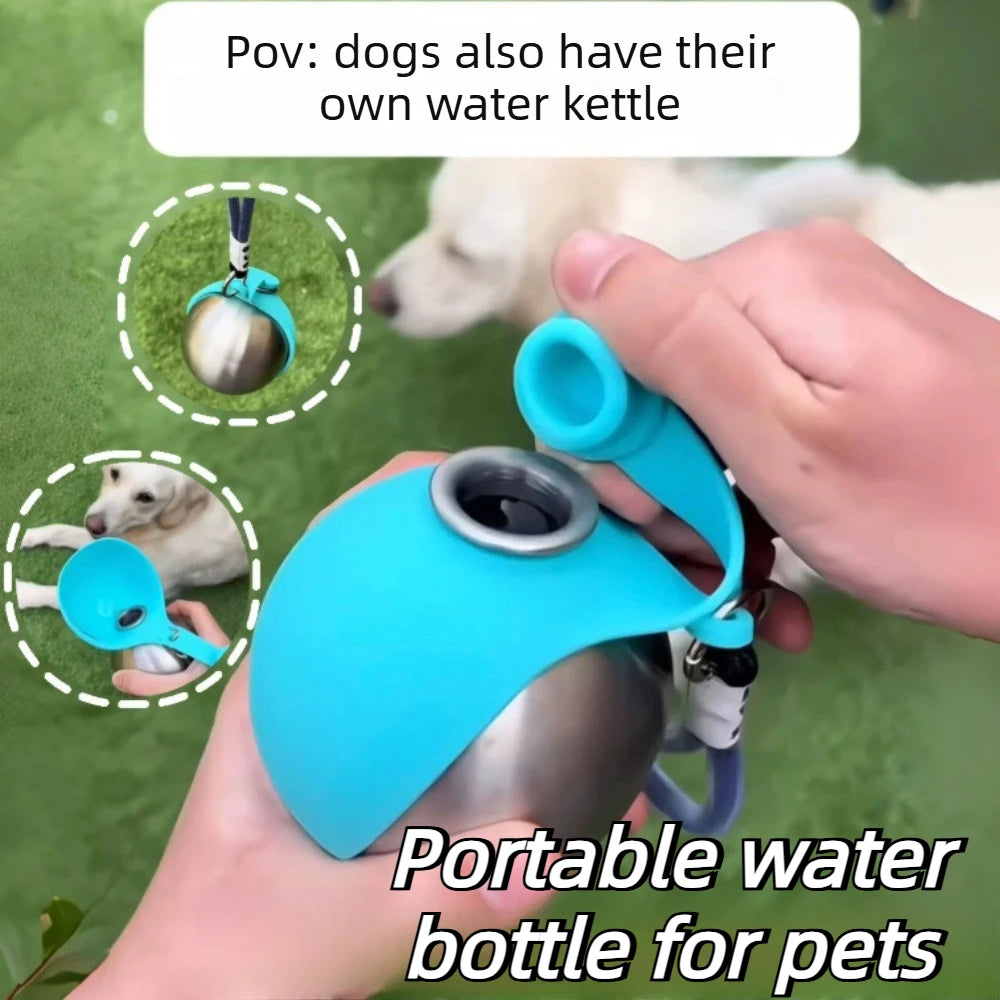 AquaPaw Travel Bottle™ — 285ml Leak-Proof Dog Water Bottle with Silicone Bowl