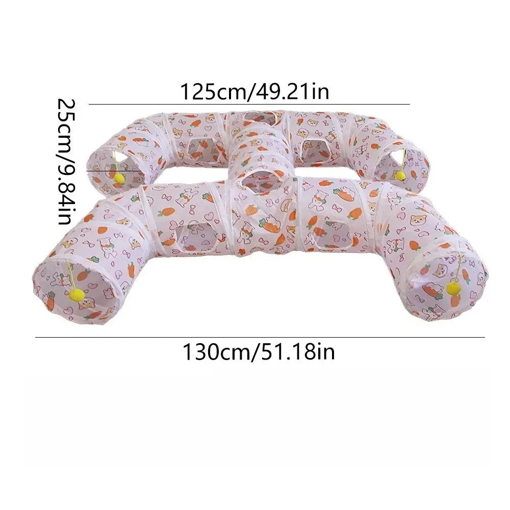 ZoomTunnel™ 3-Way Collapsible Cat Tunnel — Crinkle Play, Hide & Seek