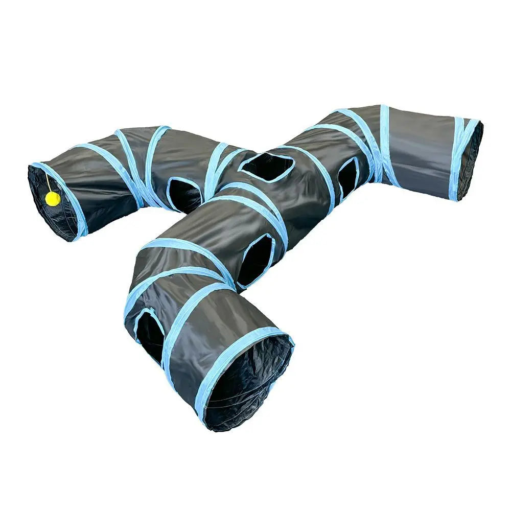 ZoomTunnel™ 3-Way Collapsible Cat Tunnel — Crinkle Play, Hide & Seek