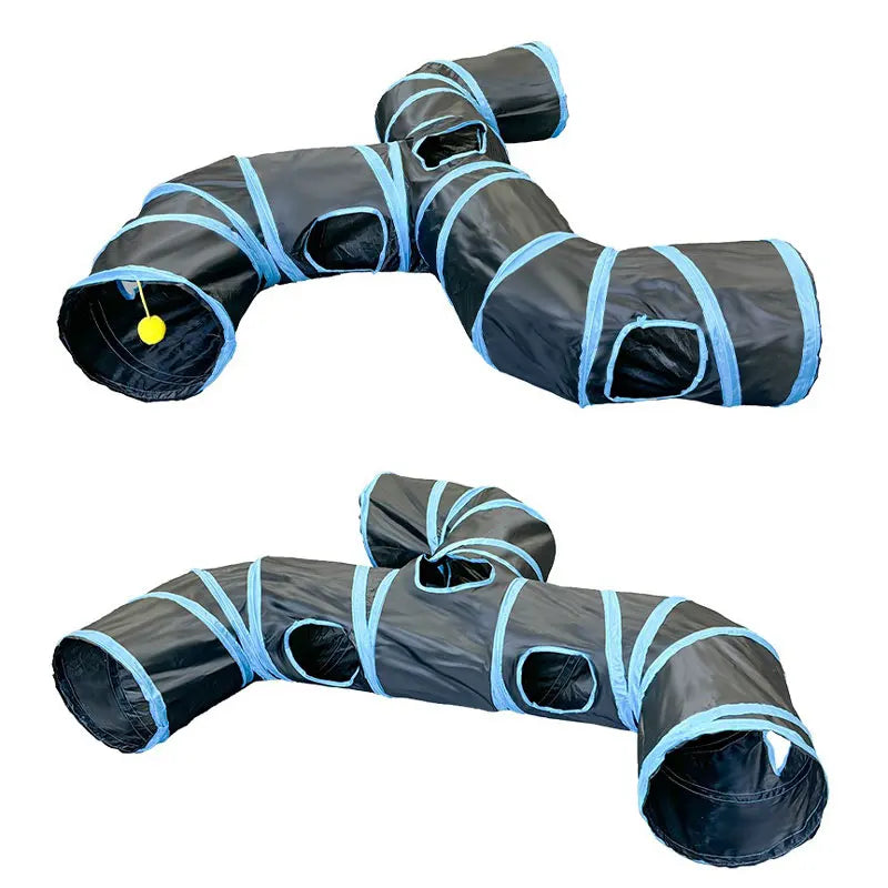 ZoomTunnel™ 3-Way Collapsible Cat Tunnel — Crinkle Play, Hide & Seek