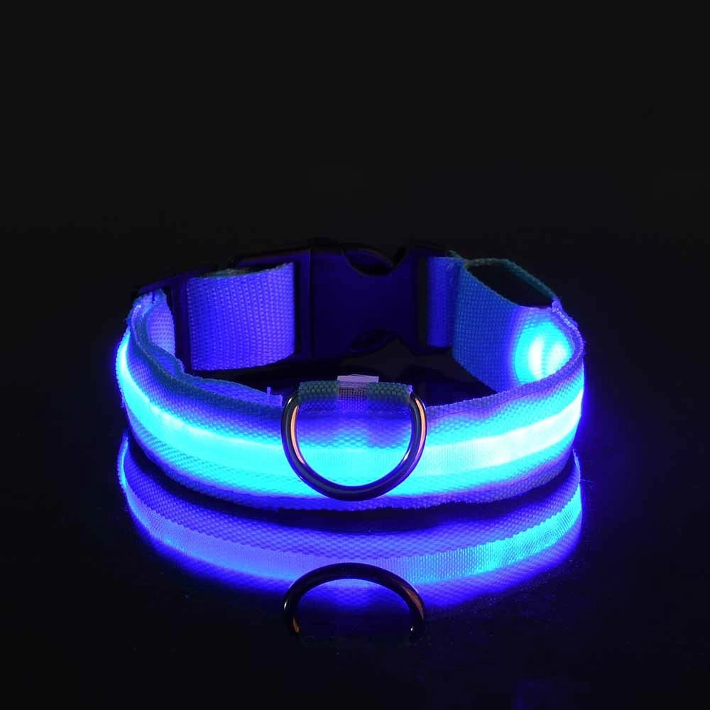 GlowSafe™ LED Night-Safety Dog Collar — High-Visibility Glow for Dark Walks
