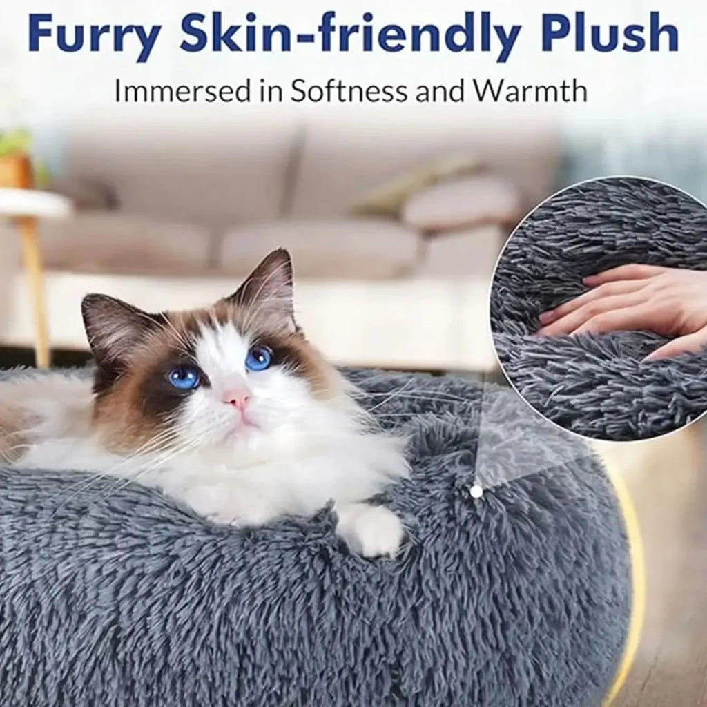 SnugNest™ Calming Donut Bed — Ultra-Soft Anti-Anxiety Pet Bed for Dogs & Cats