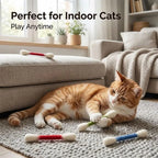 SwabPlay Giant Cotton Swab Cat Toys™ — Interactive Kick & Chew Dental Toy | Pack of 6