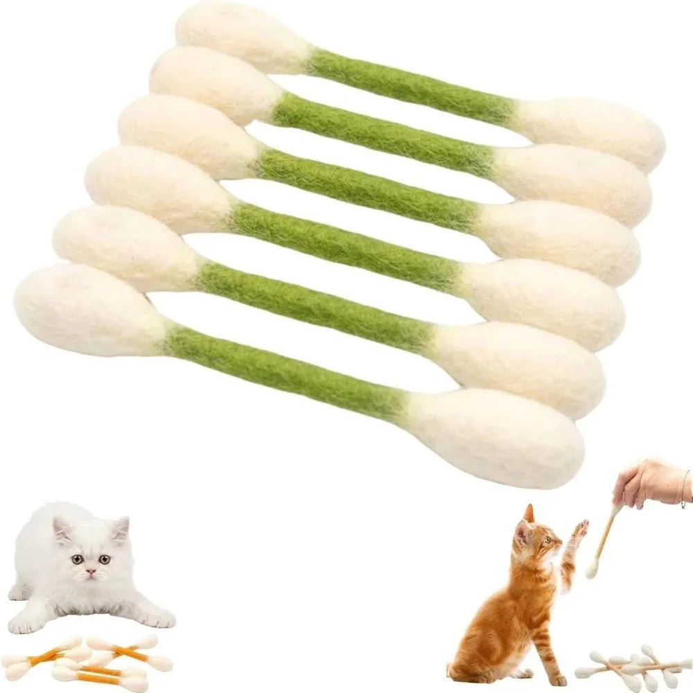 SwabPlay Giant Cotton Swab Cat Toys™ — Interactive Kick & Chew Dental Toy | Pack of 6