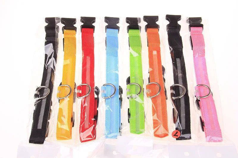 GlowSafe™ LED Night-Safety Dog Collar — High-Visibility Glow for Dark Walks