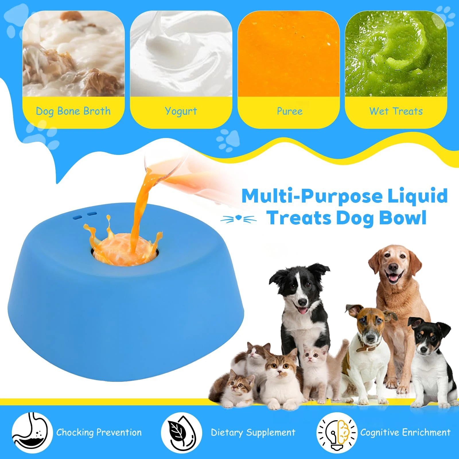 LickSlow Pro™ — Slow Feeder Lick Bowl with Rolling Ball | Anti-Slip Silicone | Dogs