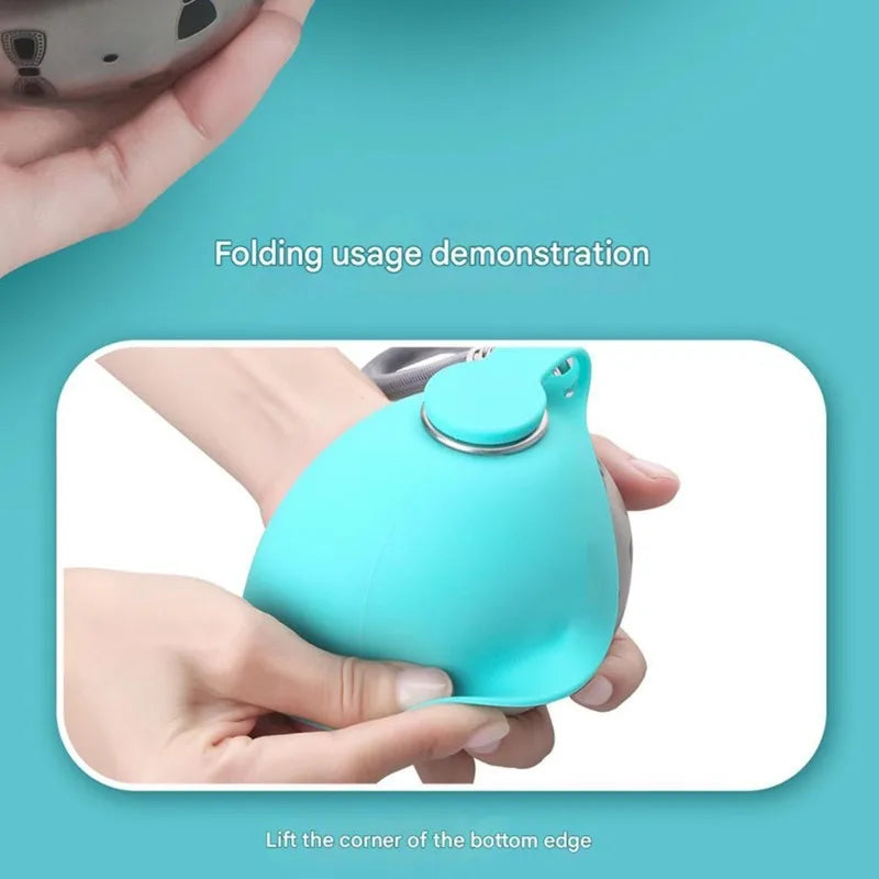 AquaPaw Travel Bottle™ — 285ml Leak-Proof Dog Water Bottle with Silicone Bowl