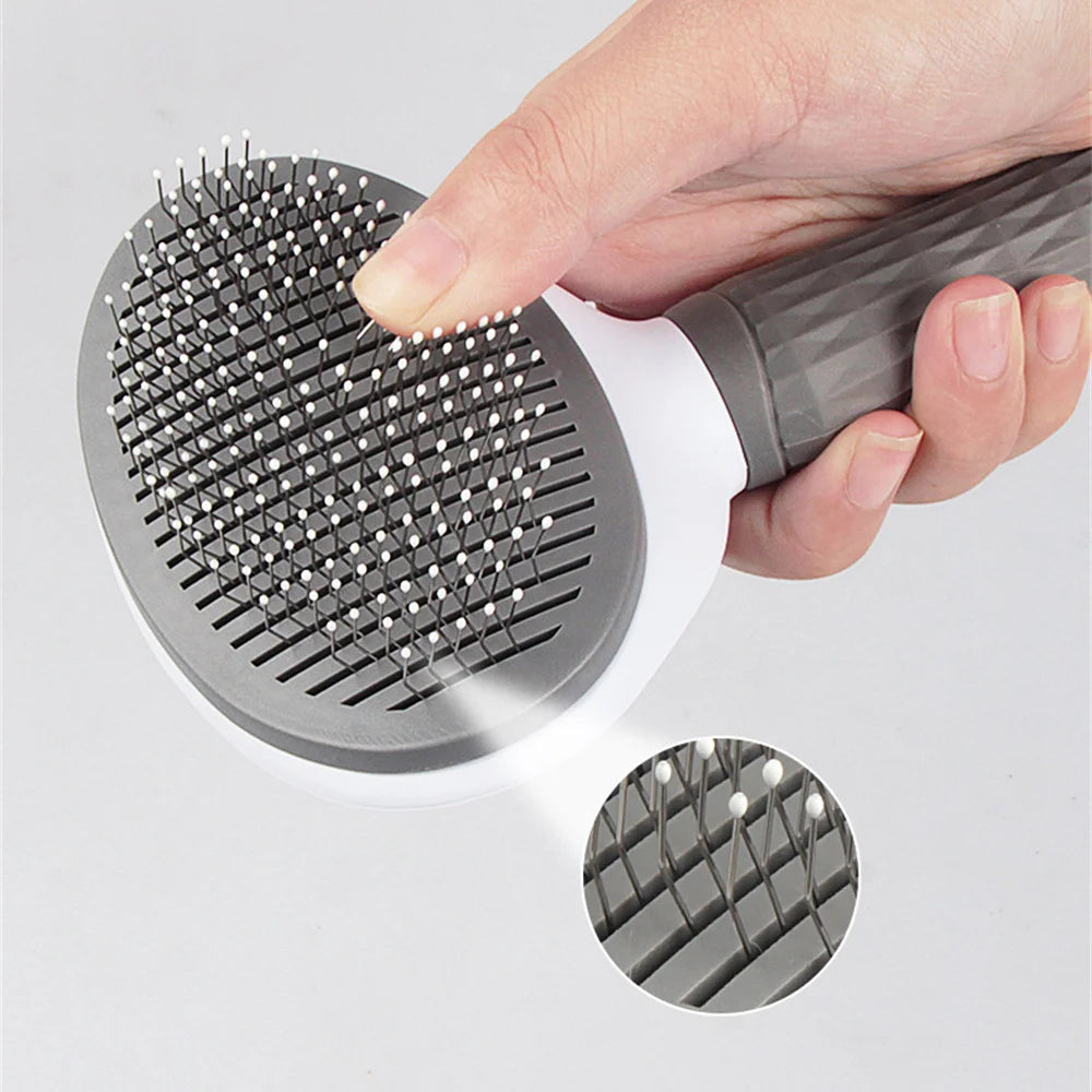 FurEase™ Self-Cleaning Slicker Brush — One-Click Deshedding for Dogs & Cats