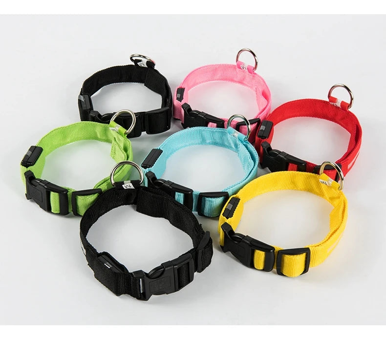 GlowSafe™ LED Night-Safety Dog Collar — High-Visibility Glow for Dark Walks