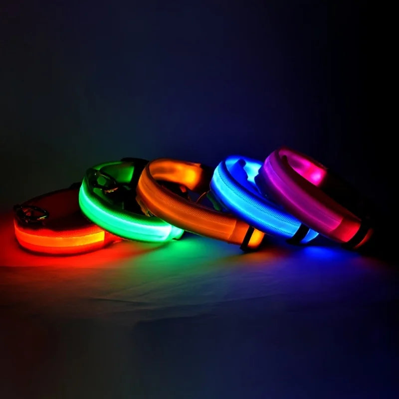 GlowSafe™ LED Night-Safety Dog Collar — High-Visibility Glow for Dark Walks