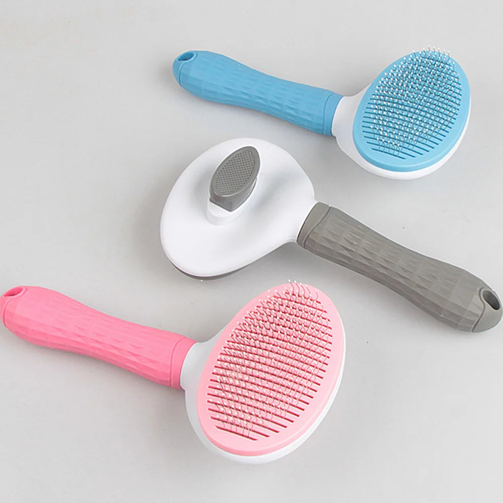 FurEase™ Self-Cleaning Slicker Brush — One-Click Deshedding for Dogs & Cats