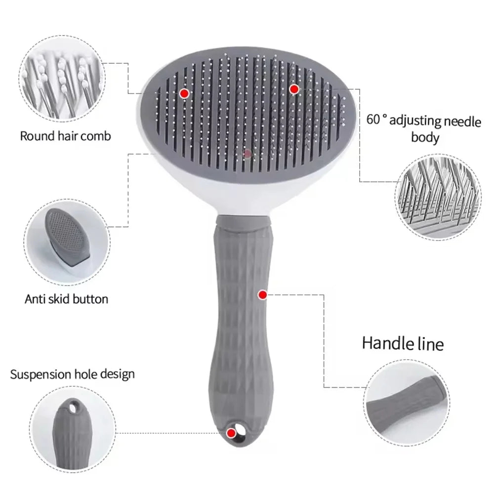 FurEase™ Self-Cleaning Slicker Brush — One-Click Deshedding for Dogs & Cats