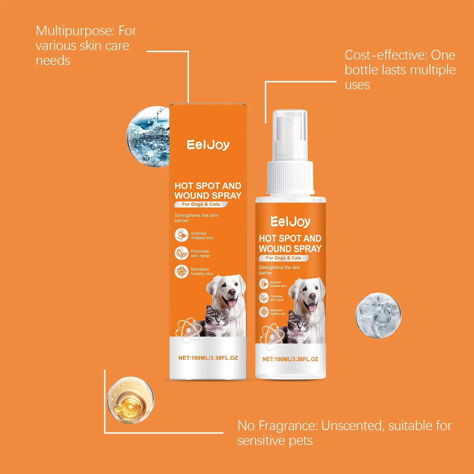 SkinCalm Pet Spray™ — Natural Redness Relief & Moisture Barrier for Dogs & Cats