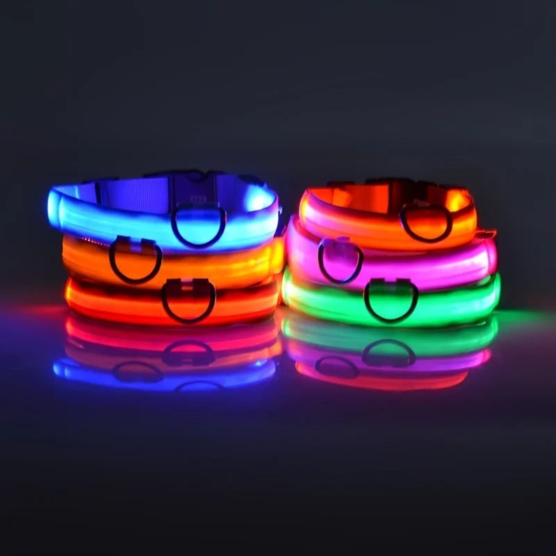 GlowSafe™ LED Night-Safety Dog Collar — High-Visibility Glow for Dark Walks