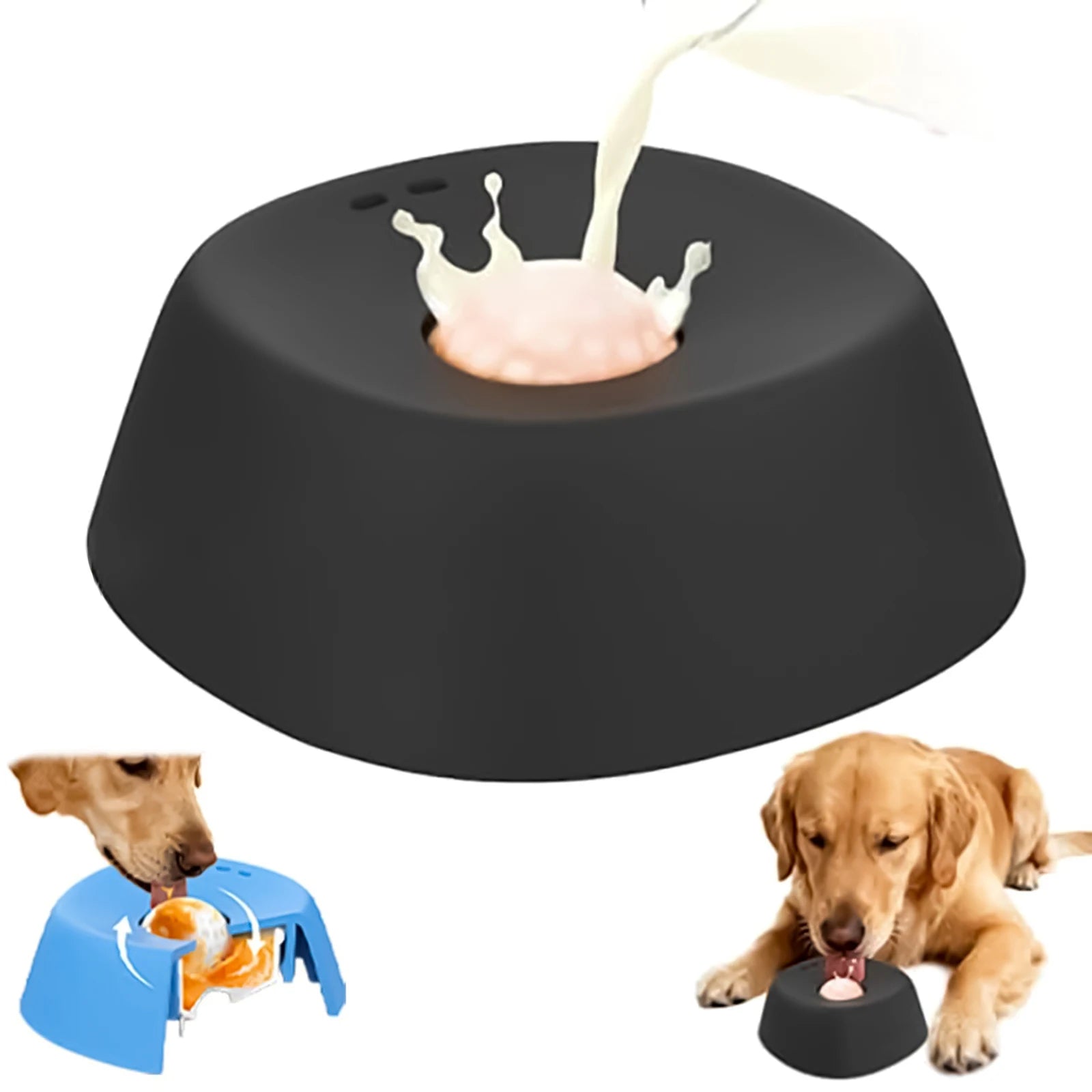LickSlow Pro™ — Slow Feeder Lick Bowl with Rolling Ball | Anti-Slip Silicone | Dogs