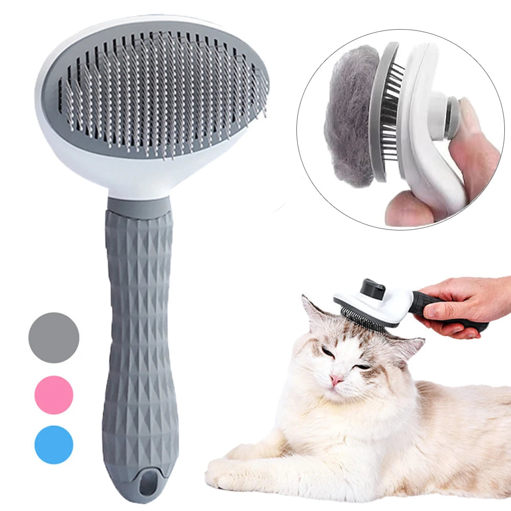 FurEase™ Self-Cleaning Slicker Brush — One-Click Deshedding for Dogs & Cats