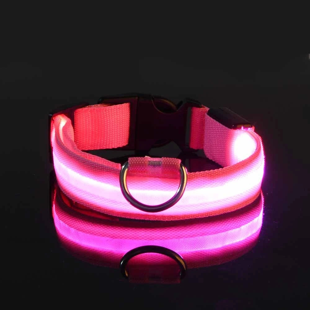 GlowSafe™ LED Night-Safety Dog Collar — High-Visibility Glow for Dark Walks