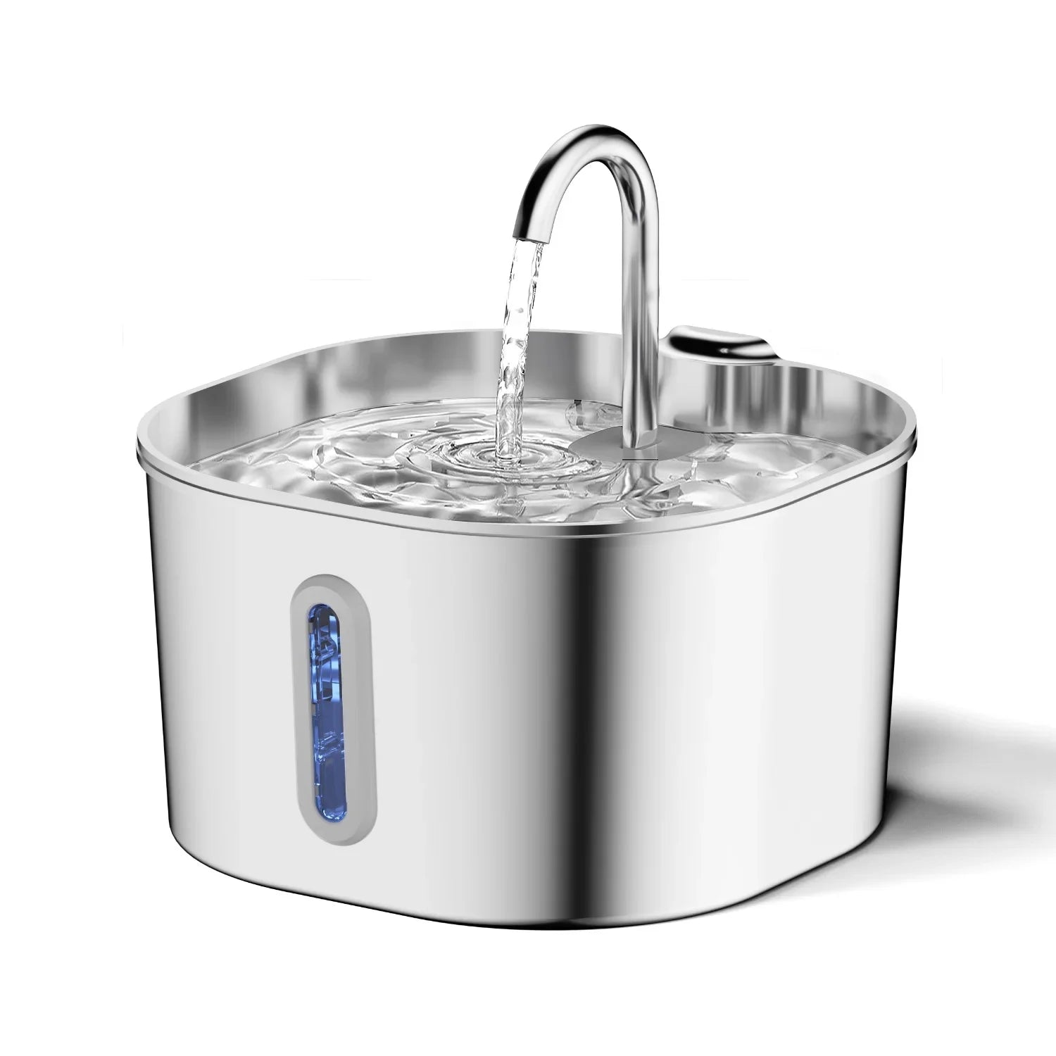 PureFlow™ Stainless Steel Cat Water Fountain — 2.2L Ultra-Quiet, Filtered