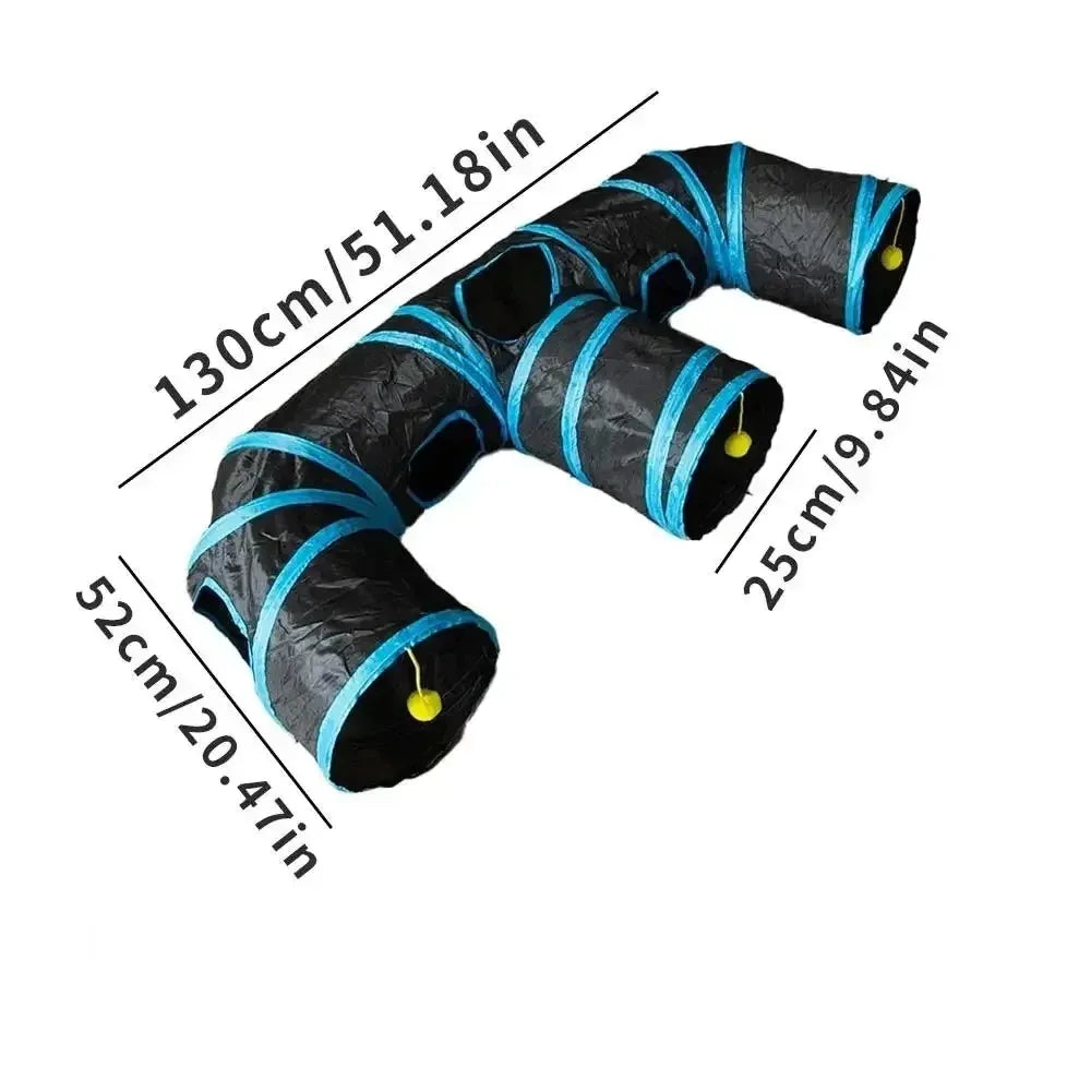 ZoomTunnel™ 3-Way Collapsible Cat Tunnel — Crinkle Play, Hide & Seek