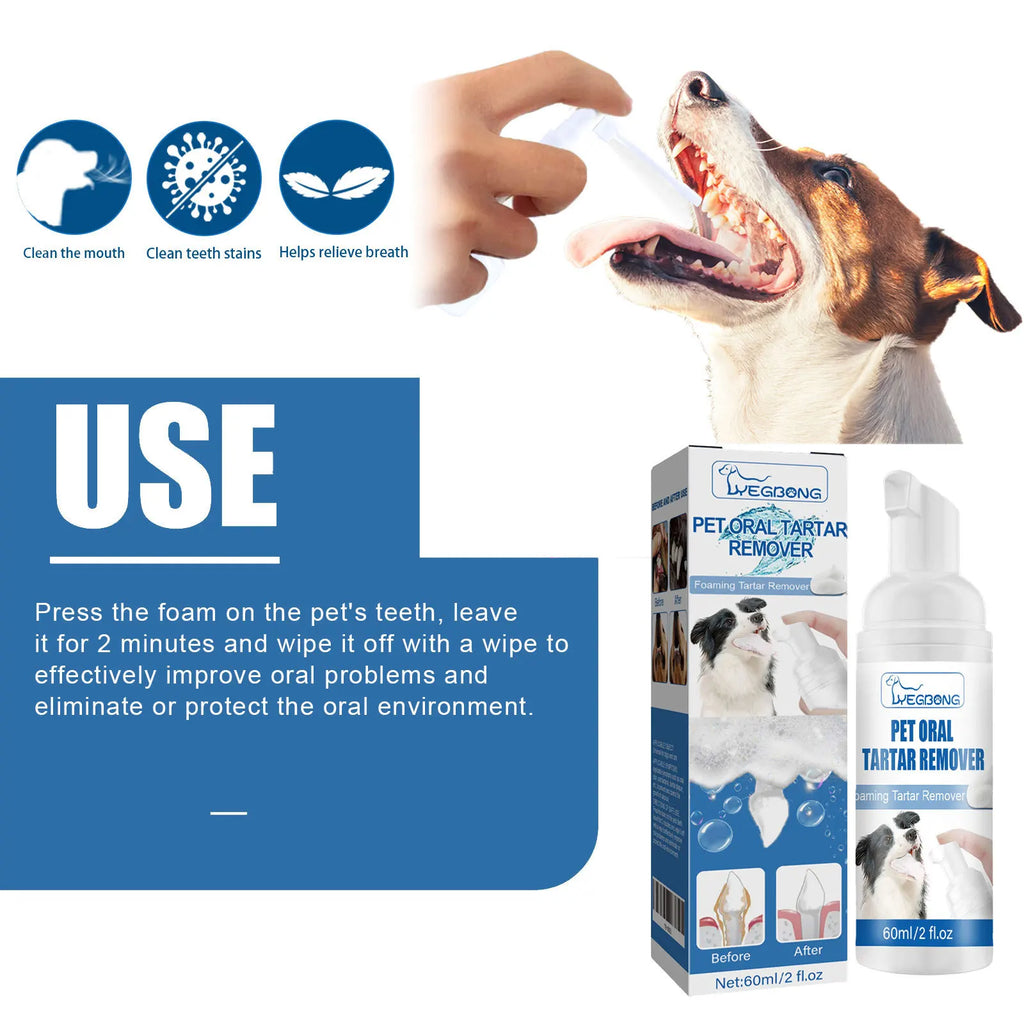 FreshPaw Dental Foam™ — Natural Tartar Remover & Breath Freshener for Dogs & Cats