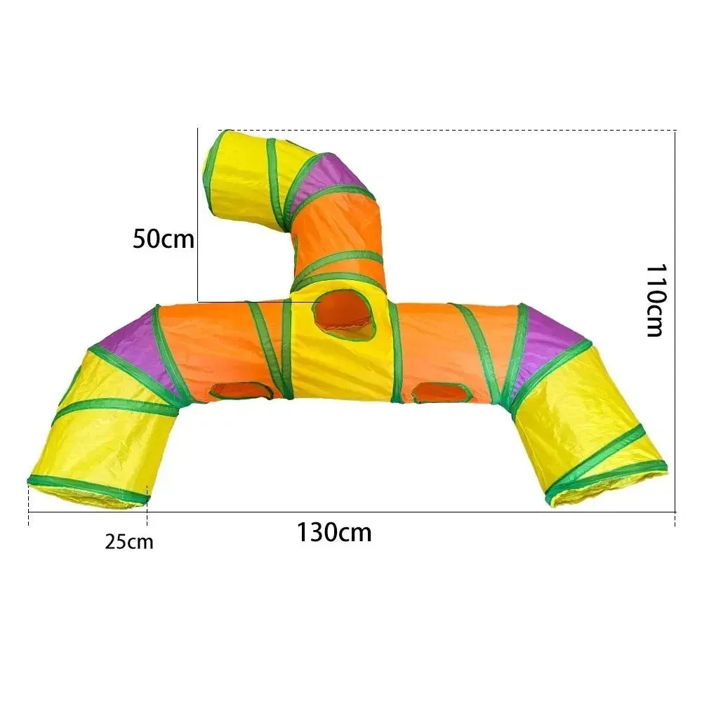 ZoomTunnel™ 3-Way Collapsible Cat Tunnel — Crinkle Play, Hide & Seek