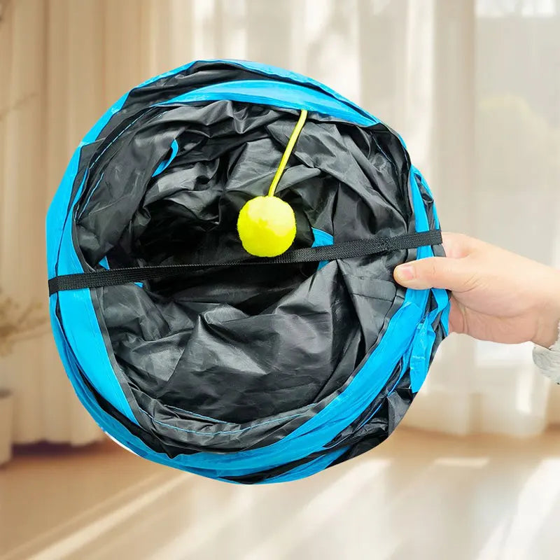 ZoomTunnel™ 3-Way Collapsible Cat Tunnel — Crinkle Play, Hide & Seek