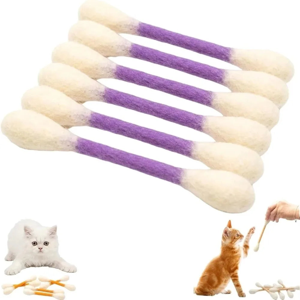 SwabPlay Giant Cotton Swab Cat Toys™ — Interactive Kick & Chew Dental Toy | Pack of 6