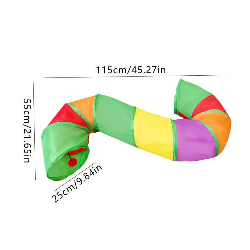 ZoomTunnel™ 3-Way Collapsible Cat Tunnel — Crinkle Play, Hide & Seek