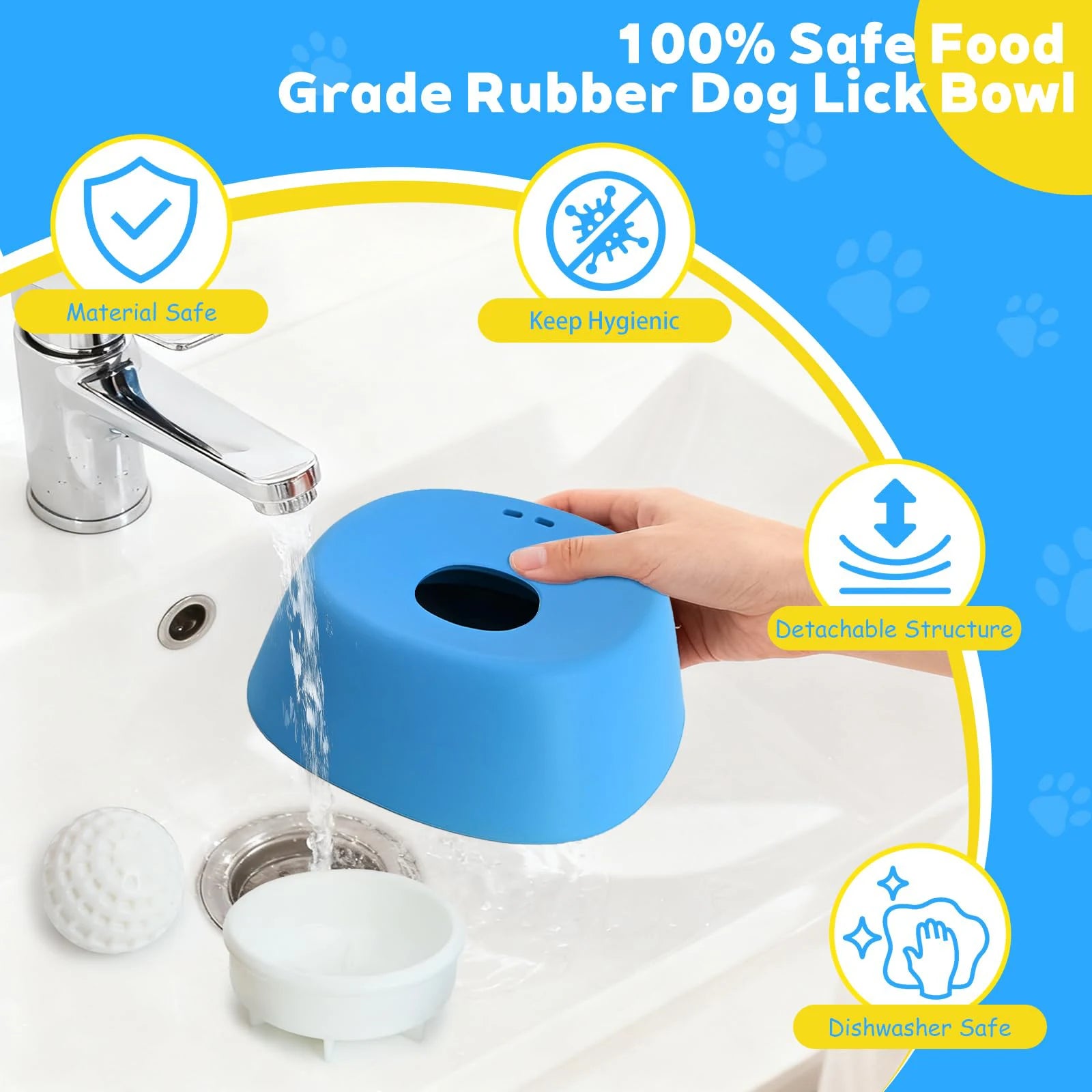 LickSlow Pro™ — Slow Feeder Lick Bowl with Rolling Ball | Anti-Slip Silicone | Dogs