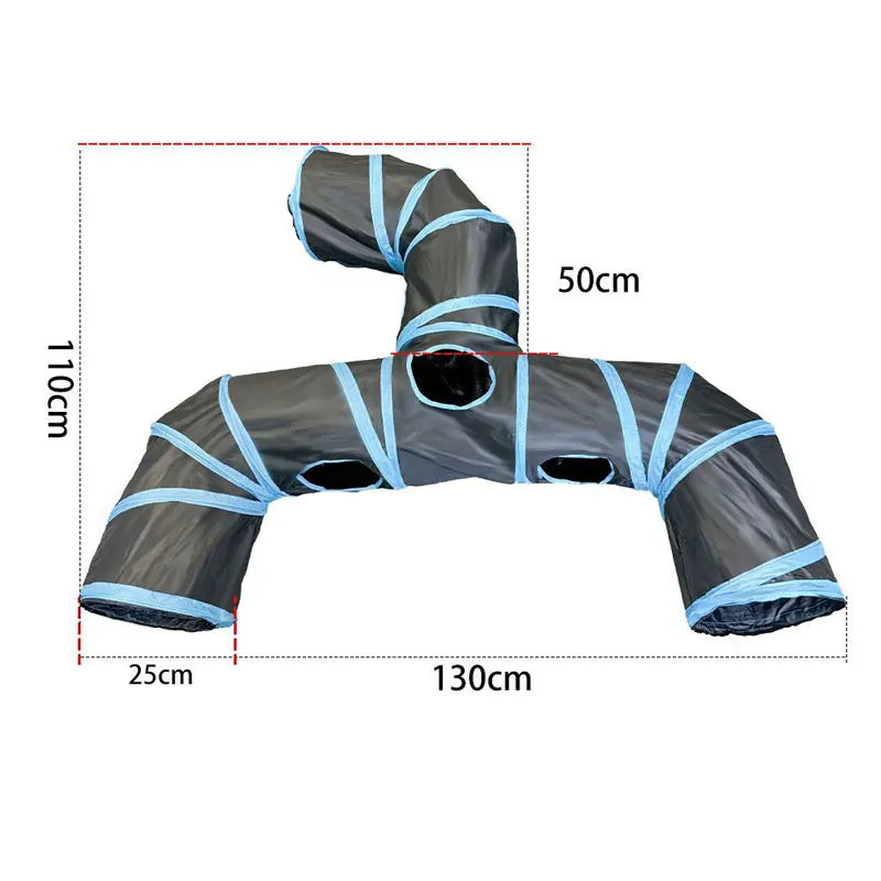 ZoomTunnel™ 3-Way Collapsible Cat Tunnel — Crinkle Play, Hide & Seek