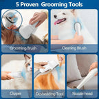 GroomPro™ 5-in-1 Pet Grooming Vacuum Kit — Low-Noise Deshedding System