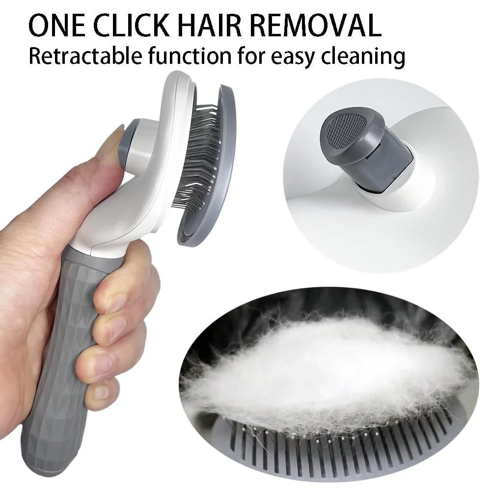 FurEase™ Self-Cleaning Slicker Brush — One-Click Deshedding for Dogs & Cats