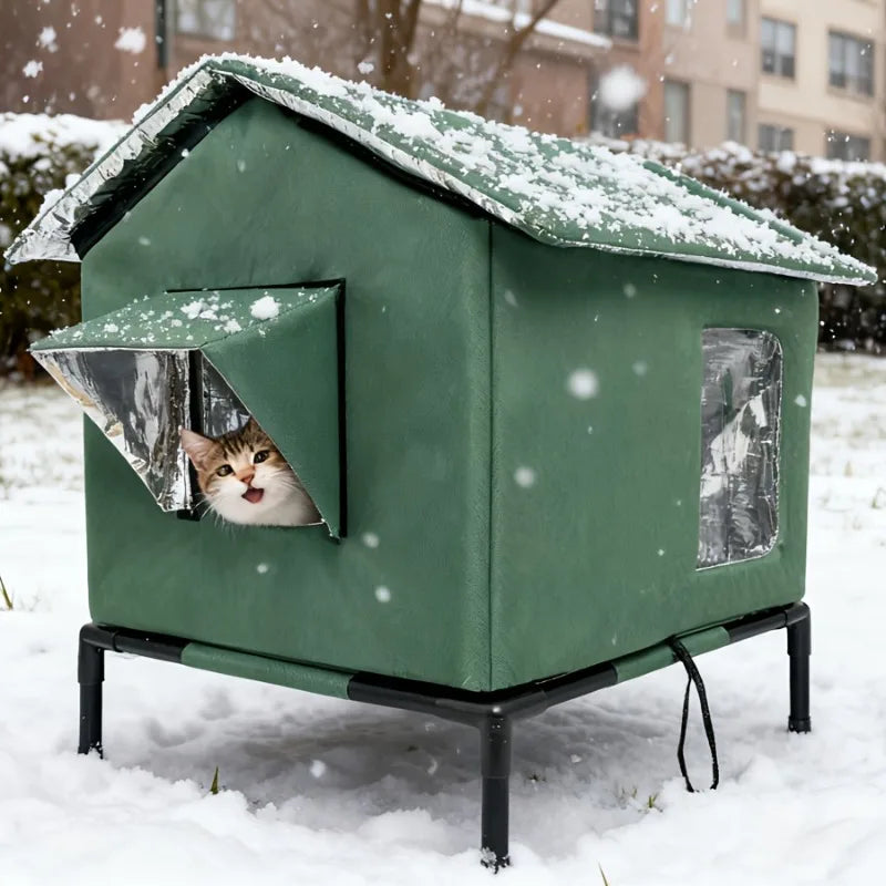 WarmDen™ Insulated Weatherproof Outdoor Cat Shelter