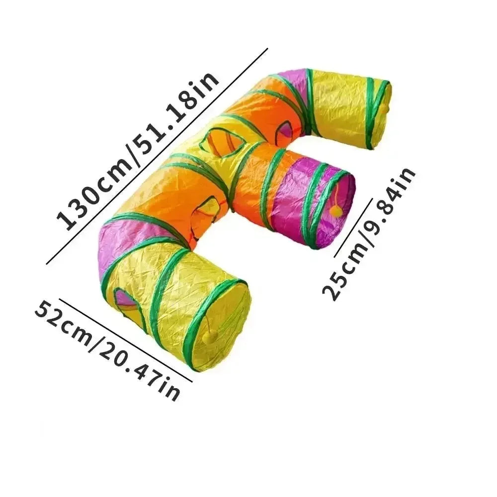 ZoomTunnel™ 3-Way Collapsible Cat Tunnel — Crinkle Play, Hide & Seek