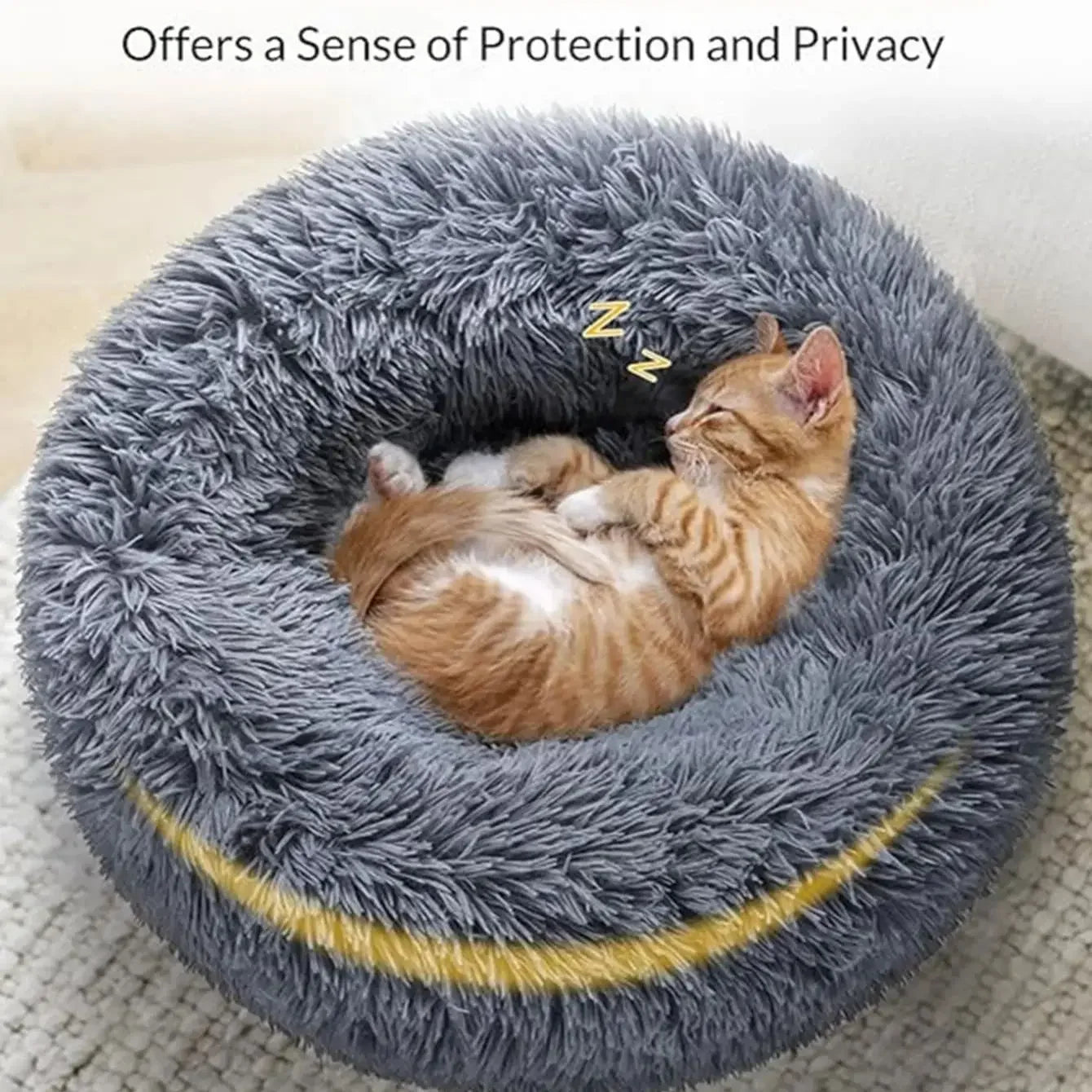 SnugNest™ Calming Donut Bed — Ultra-Soft Anti-Anxiety Pet Bed for Dogs & Cats
